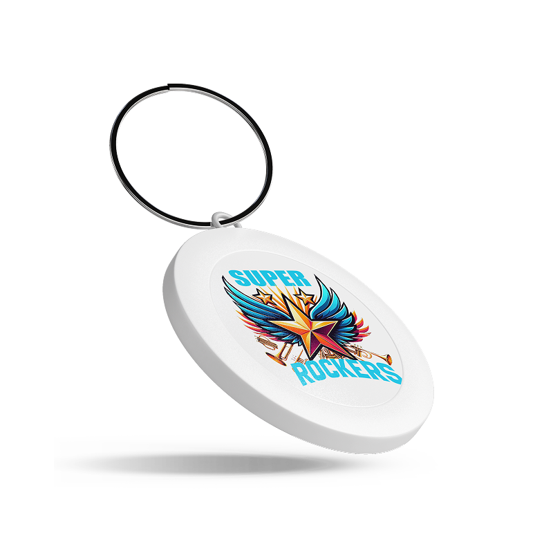 Superstar Key Ring - White